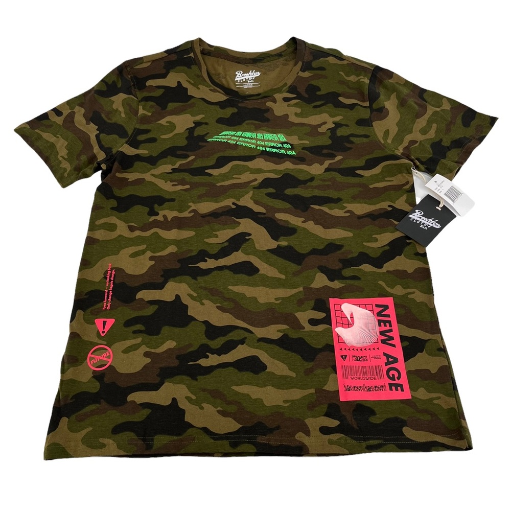 Mens Brooklyn Cloth Camo Graphic Short Sleeves T-Shirt Size L